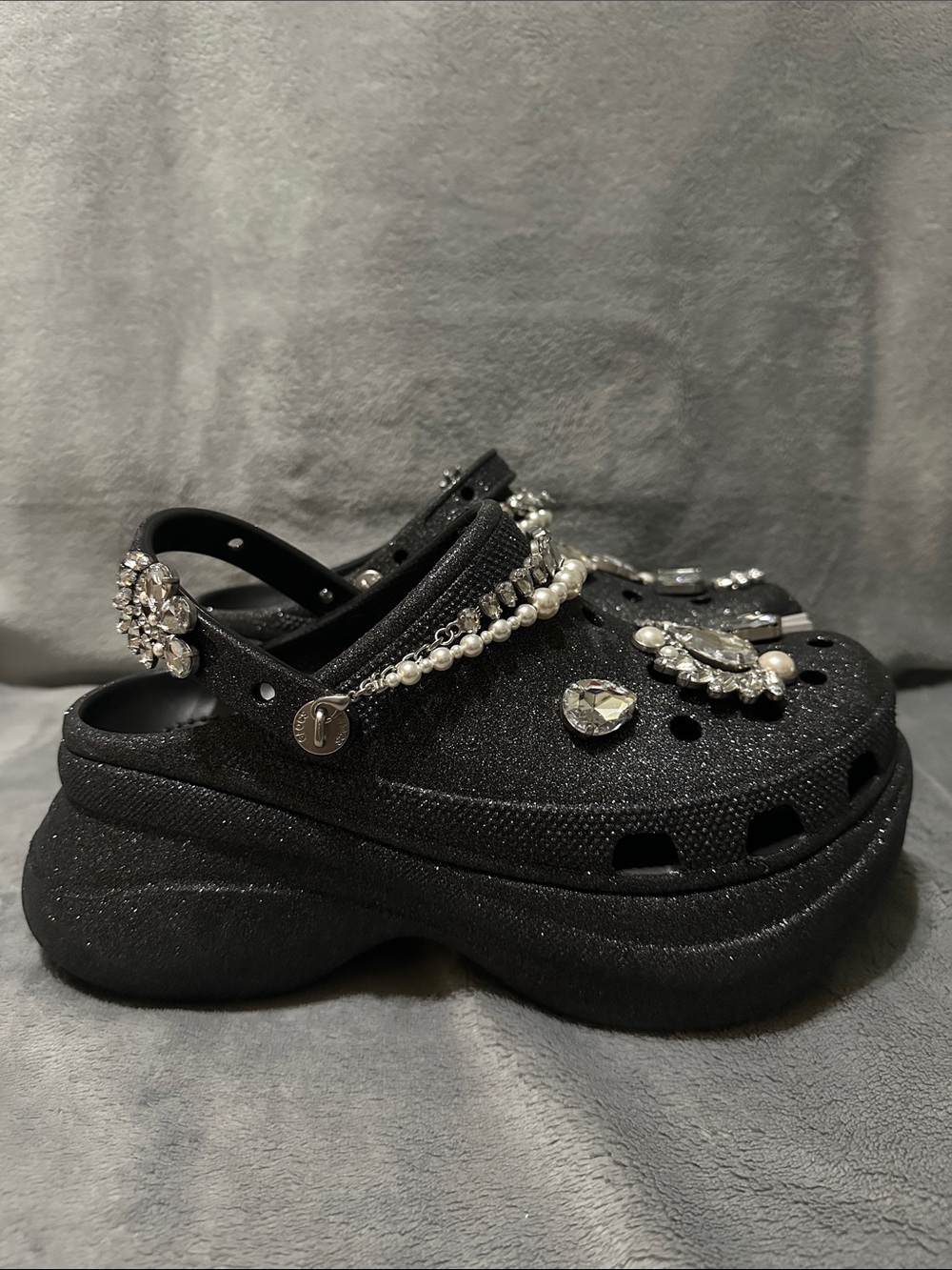 NWOB Women's Crocs Bae Wedding Glitter Platform Clogs - Size 11 - Picture 7 of 14